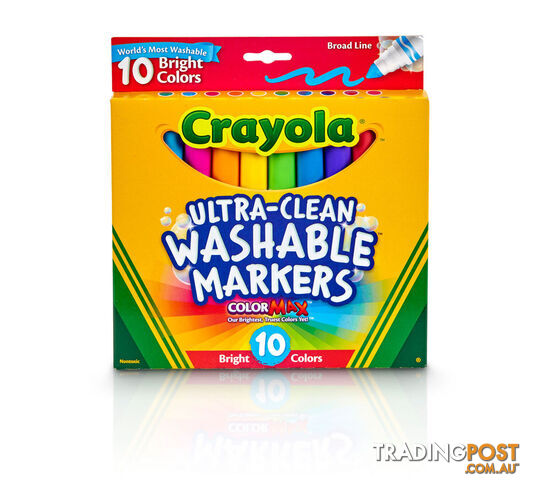 Crayola - Ultra-clean Markers Broad Line Bright 10 Count. - Bs587855 - 071662078553