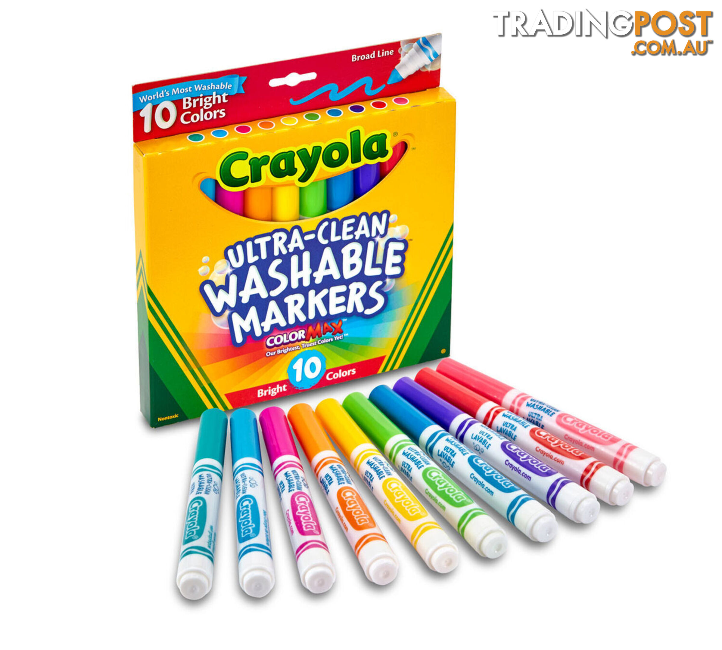 Crayola - Ultra-clean Markers Broad Line Bright 10 Count. - Bs587855 - 071662078553