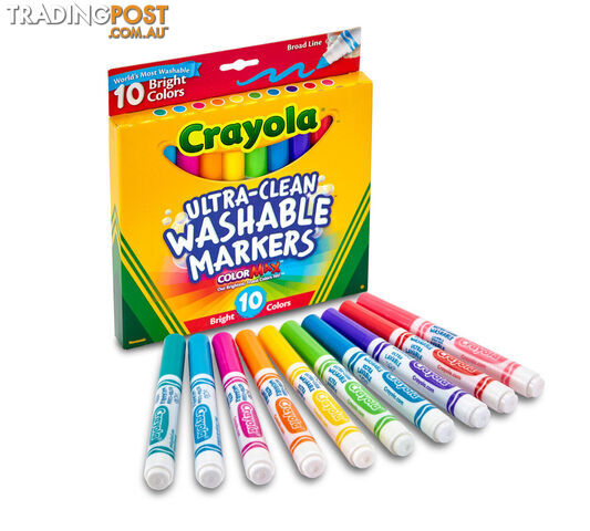 Crayola - Ultra-clean Markers Broad Line Bright 10 Count. - Bs587855 - 071662078553