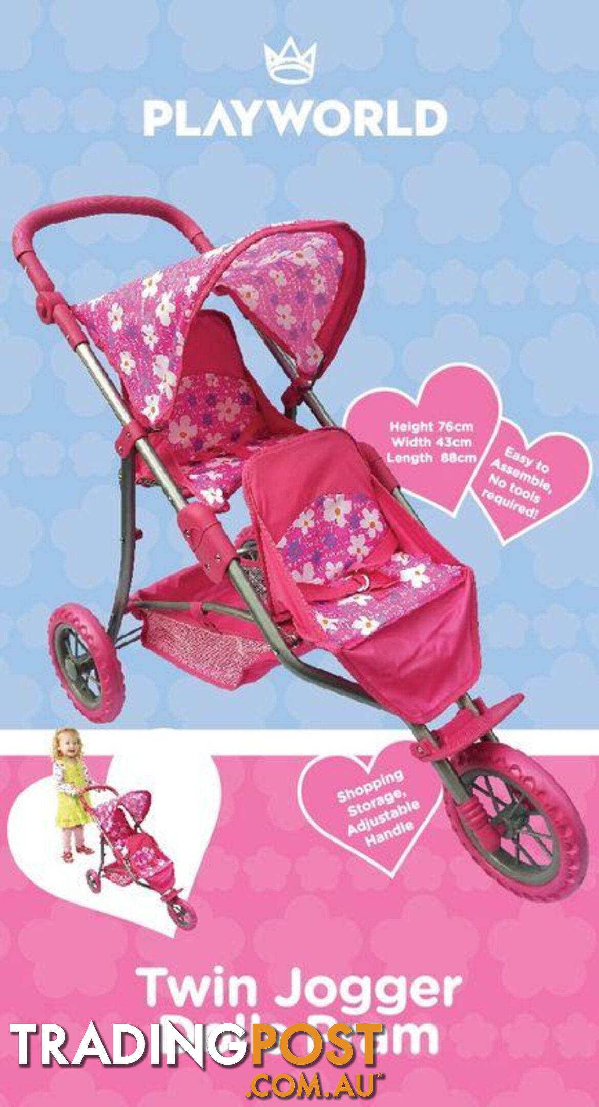 Playworld - Doll Twin Jogger Pink Art64748 - 9329011709728