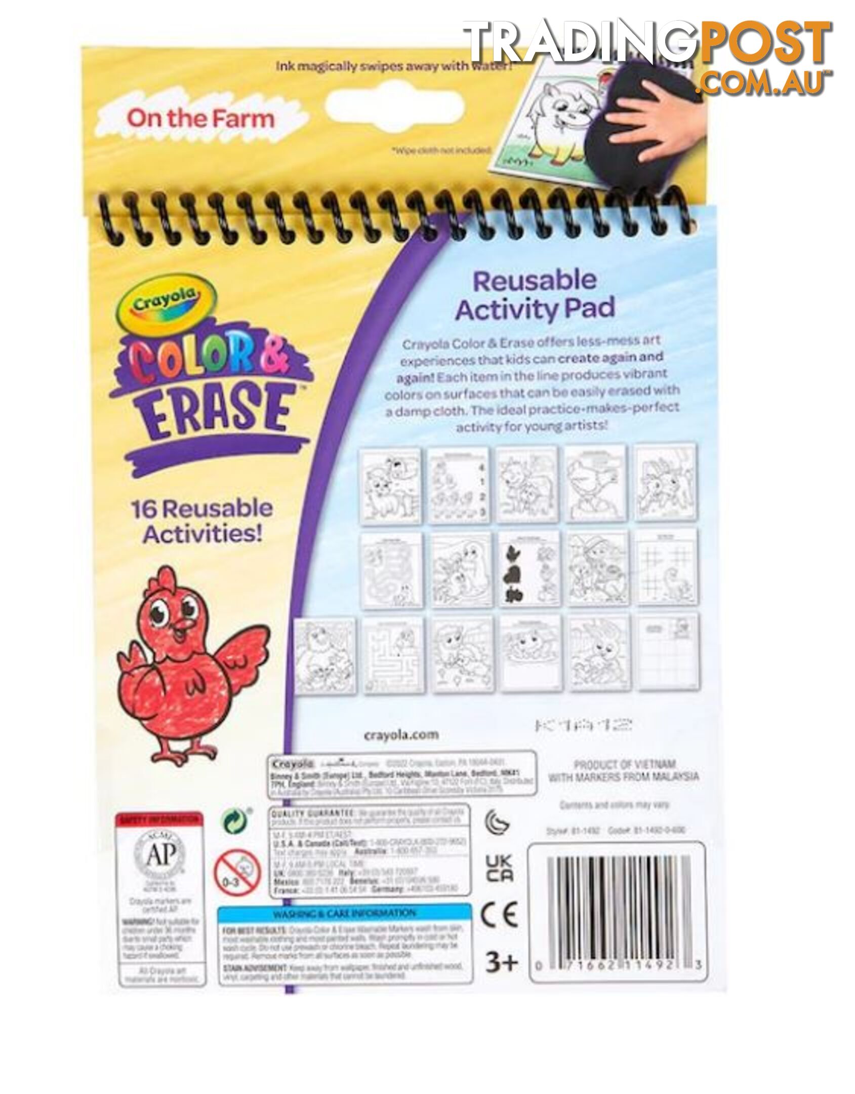 Crayola Color & Erase Reusable Activity Pad On The Farm - Bs811492 - 071662114923