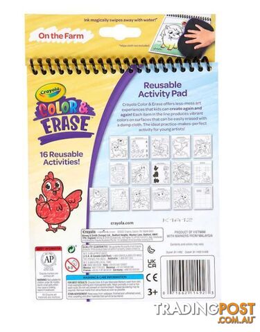 Crayola Color & Erase Reusable Activity Pad On The Farm - Bs811492 - 071662114923