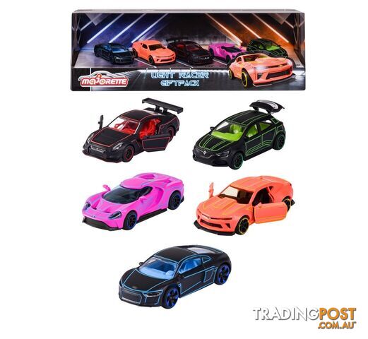 Majorette - Light Racer Gift Pack Includes 5 X Cars - Rpmj68304 - 3467452068311