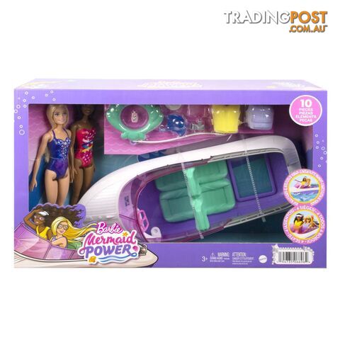 Barbie Mermaid Power Dolls & Boat Playset Toy For 3 Year Olds & Up - Mahhg60 - 194735066964