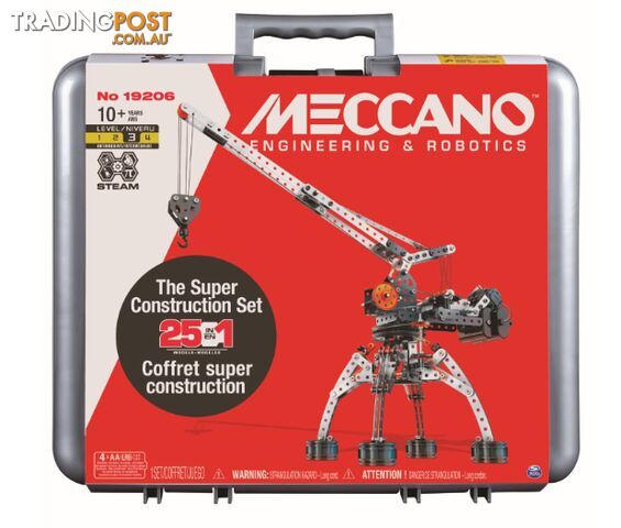 Meccano - Super Construction Set In Case 25-in-1 Motorized Si6055038 - 778988580325
