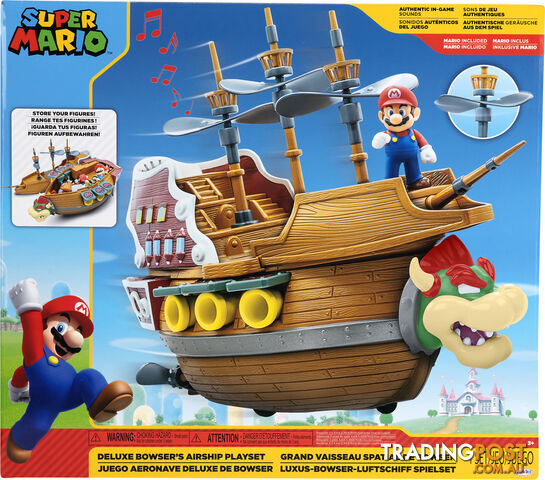 Nintendo - Super Mario Deluxe Bowser's Ship Playset - Hs404294 - 192995404298