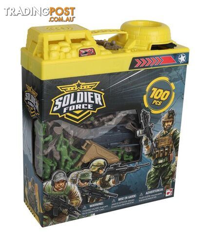 Soldier Force Bucket Of Soldiers Playset 100 Pieces Art64711 - 4893808450322