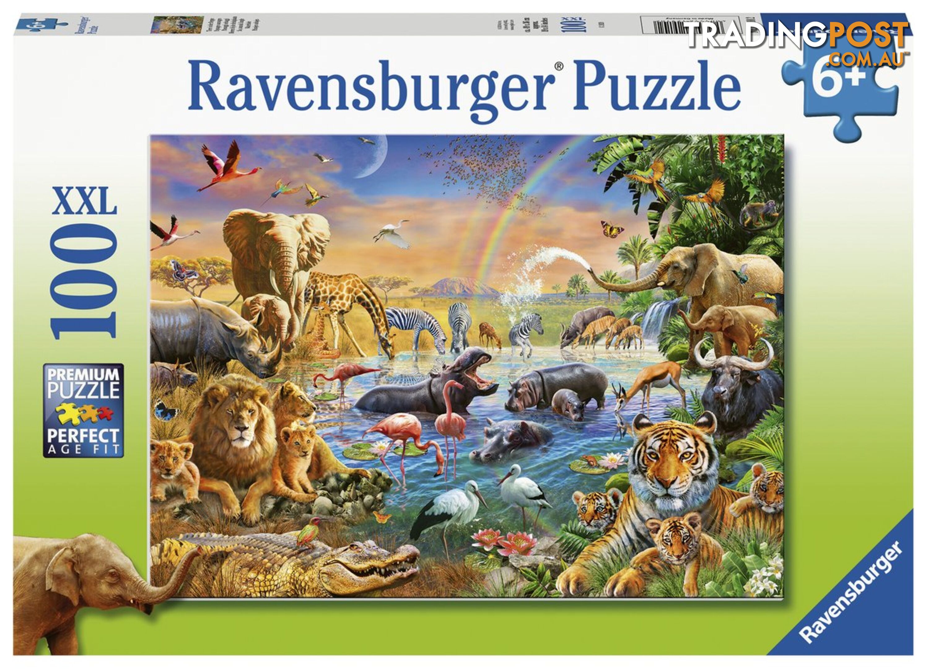 Ravensburger - Savannah Jungle Waterhole Jigsaw Puzzle 100 Piece Rb12910 - 4005556129102