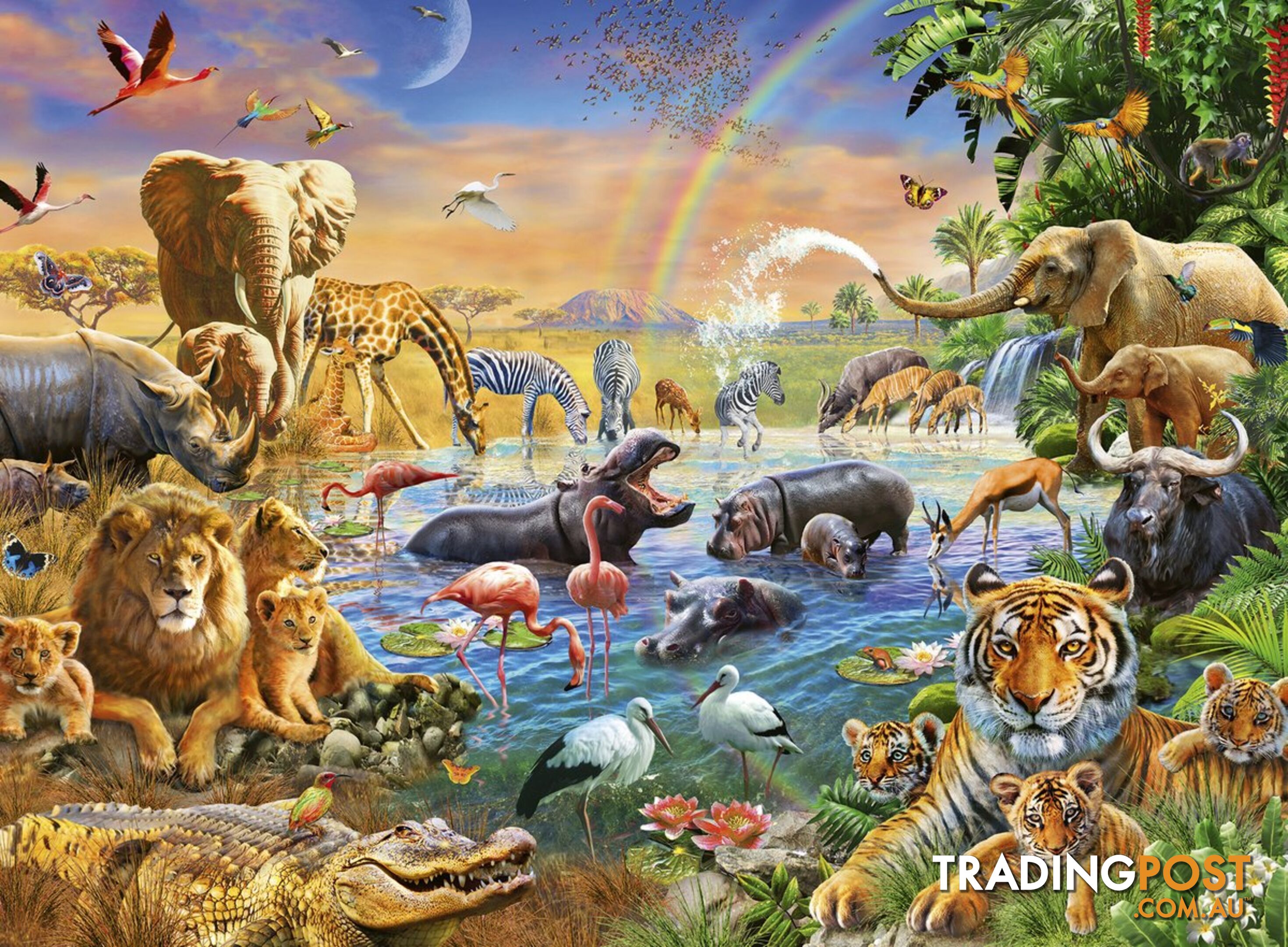 Ravensburger - Savannah Jungle Waterhole Jigsaw Puzzle 100 Piece Rb12910 - 4005556129102