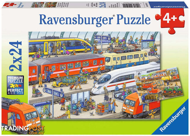 Ravensburger - Busy Train Station Jigsaw Puzzle 2 X 24pc - Mdrb091911 - 4005556091911