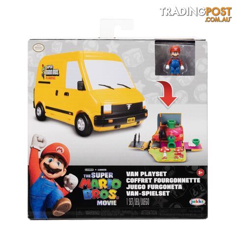 Super Mario - Movie Van Playset With Mario Mini Figure - Hs417134 - 192995417137