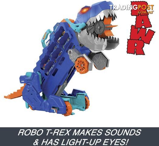 Hot Wheels - City Ultimate Hauler Transforms Into A T-rex With Race Track Stores 20+ Cars - Mattel - Mahng50 - 194735140022