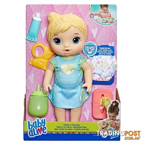 Baby Alive - Change 'n Play Baby Doll - Blonde Hair - Hasbro Hbf41505x22 - 5010996117250
