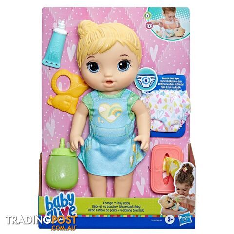 Baby Alive - Change 'n Play Baby Doll - Blonde Hair - Hasbro Hbf41505x22 - 5010996117250