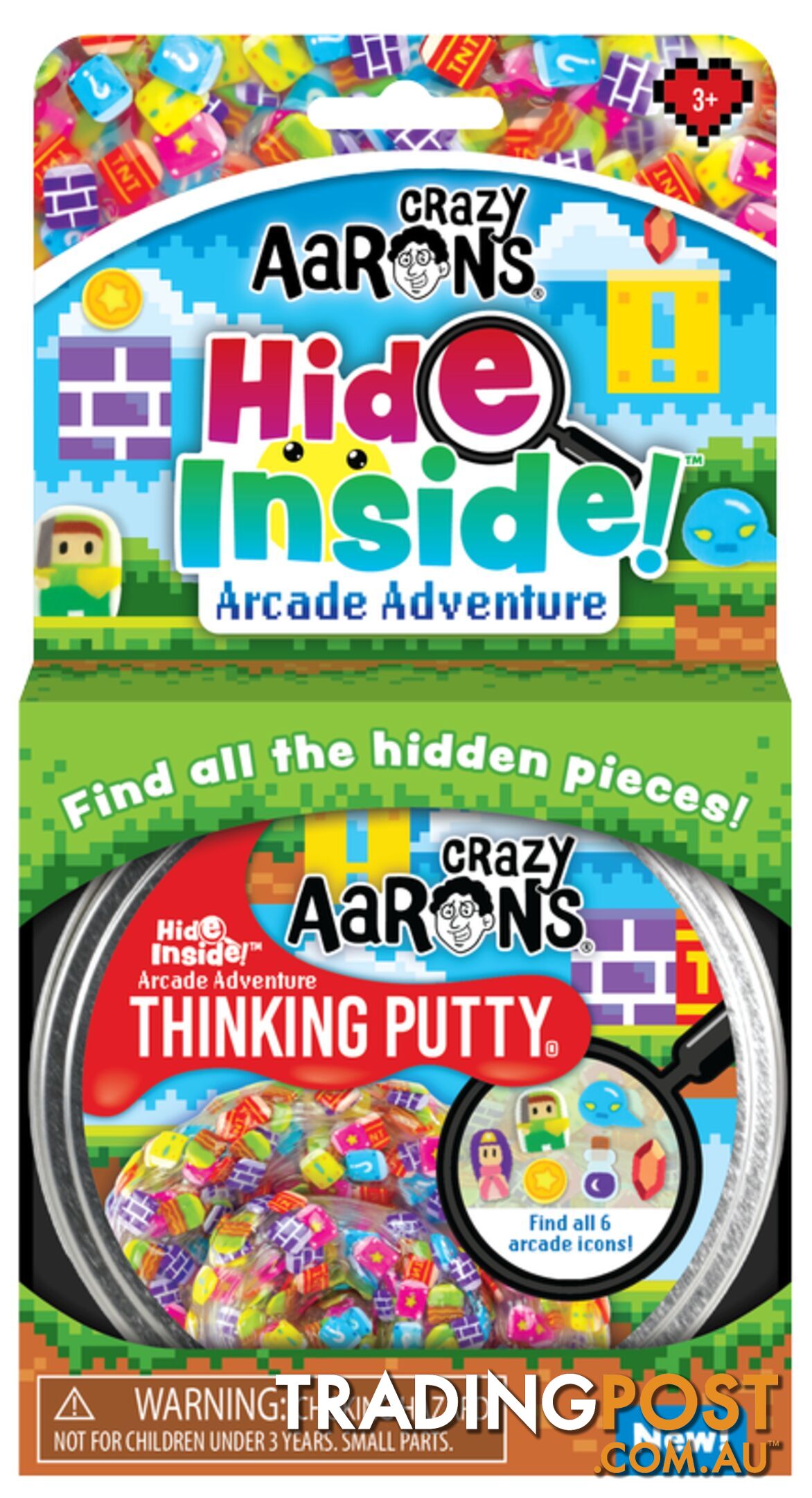 Crazy Aaron's Thinking Putty Hide Inside! Arcade Adventure 4inch - Bgaa020 - 810066953574