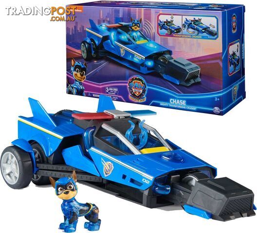 Paw Patrol - The Mighty Movie Chaseâ€™s Mighty Transforming Cruiser with Action Figure Lights And Sounds - Spin Master - Si6066584 - 778988457887