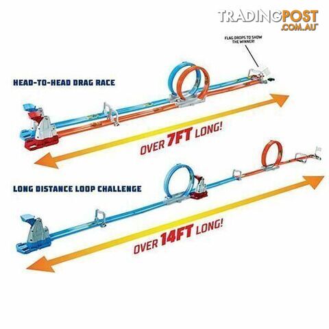 Hot Wheels® - Double Loop Dash Track Set Magfh85 - 887961762617