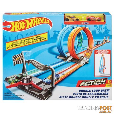 Hot Wheels® - Double Loop Dash Track Set Magfh85 - 887961762617