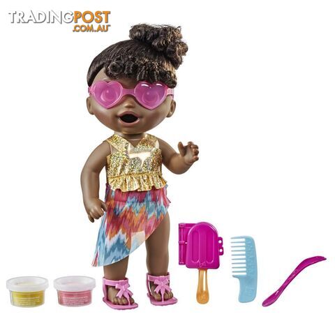 Baby Alive - Sunshine Snacks Doll Eats And Poops Waterplay Baby Doll Ice Pop Mold Toy For Kids 3 And Up Black Hair  Hasbro F1682 - 5010993813940