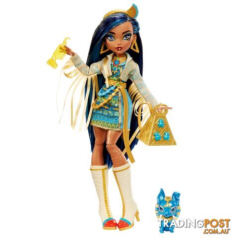 Monster High - Cleo De Nile Doll With Pet And Accessories - Mahhk54 - 194735069835