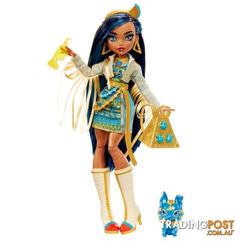 Monster High - Cleo De Nile Doll With Pet And Accessories - Mahhk54 - 194735069835