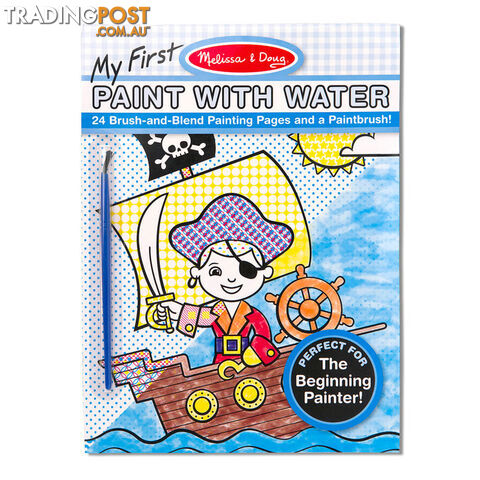 Melissa & Doug - My First Paint With Water Kids' Art Pad With Paintbrush - Pirates Space Construction And More - Mdmnd3184 - 000772031844