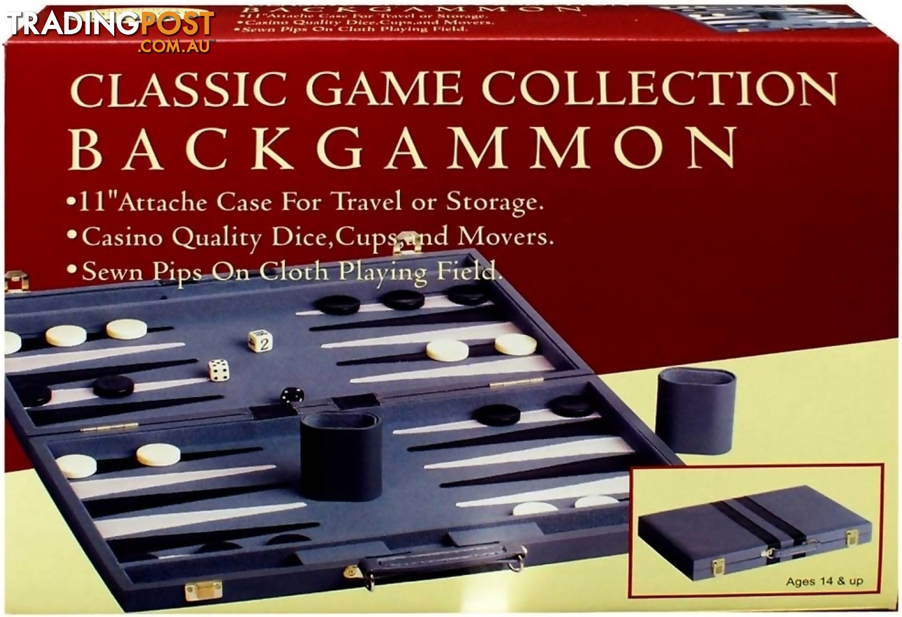 Backgammon Set 11 Inch Vinyl - Hansen Classic Games Jdhsn38011 - 025766380111