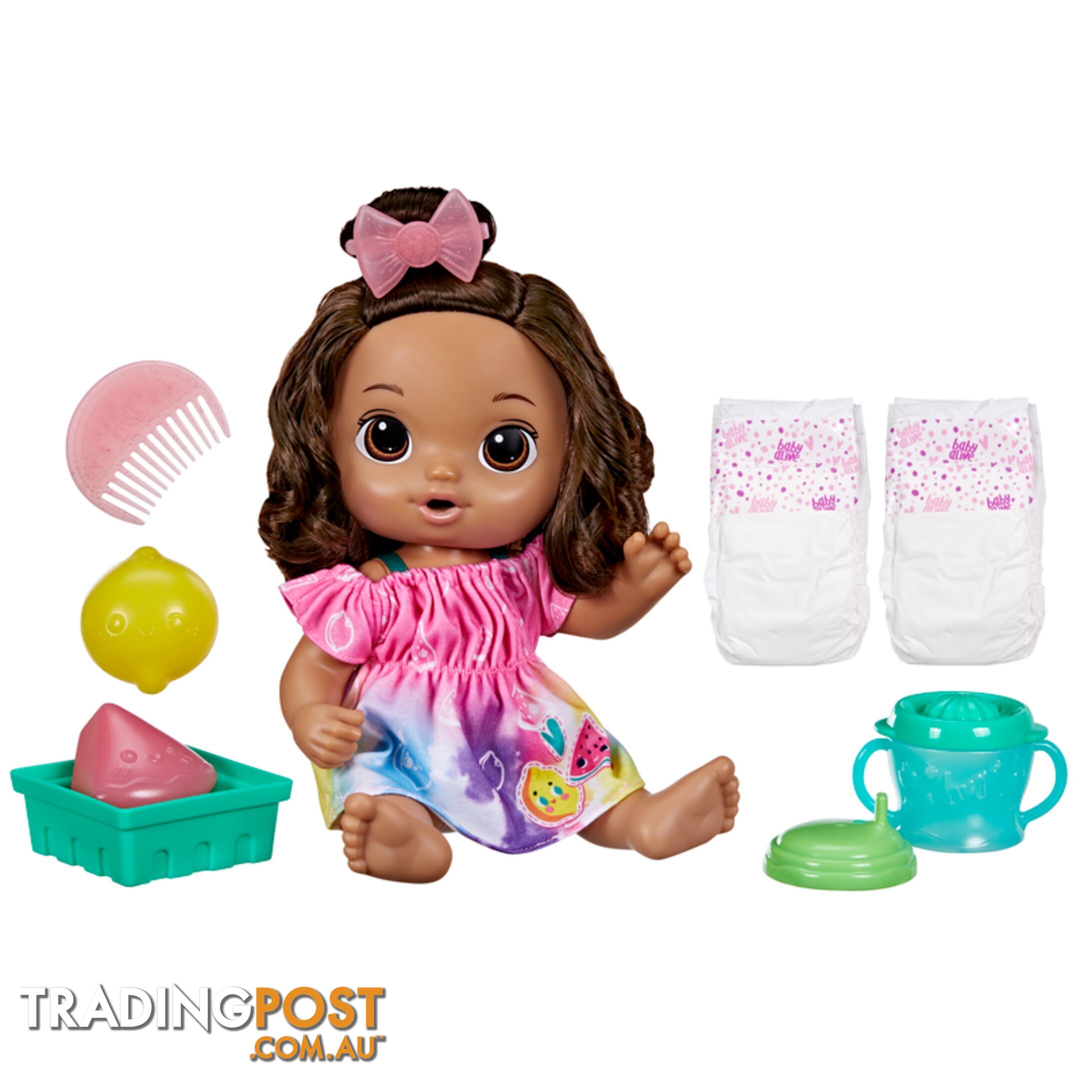 Baby Alive - Fruity Sips Baby Doll Brown Hair - Hbf73575xoo - 5010996100481