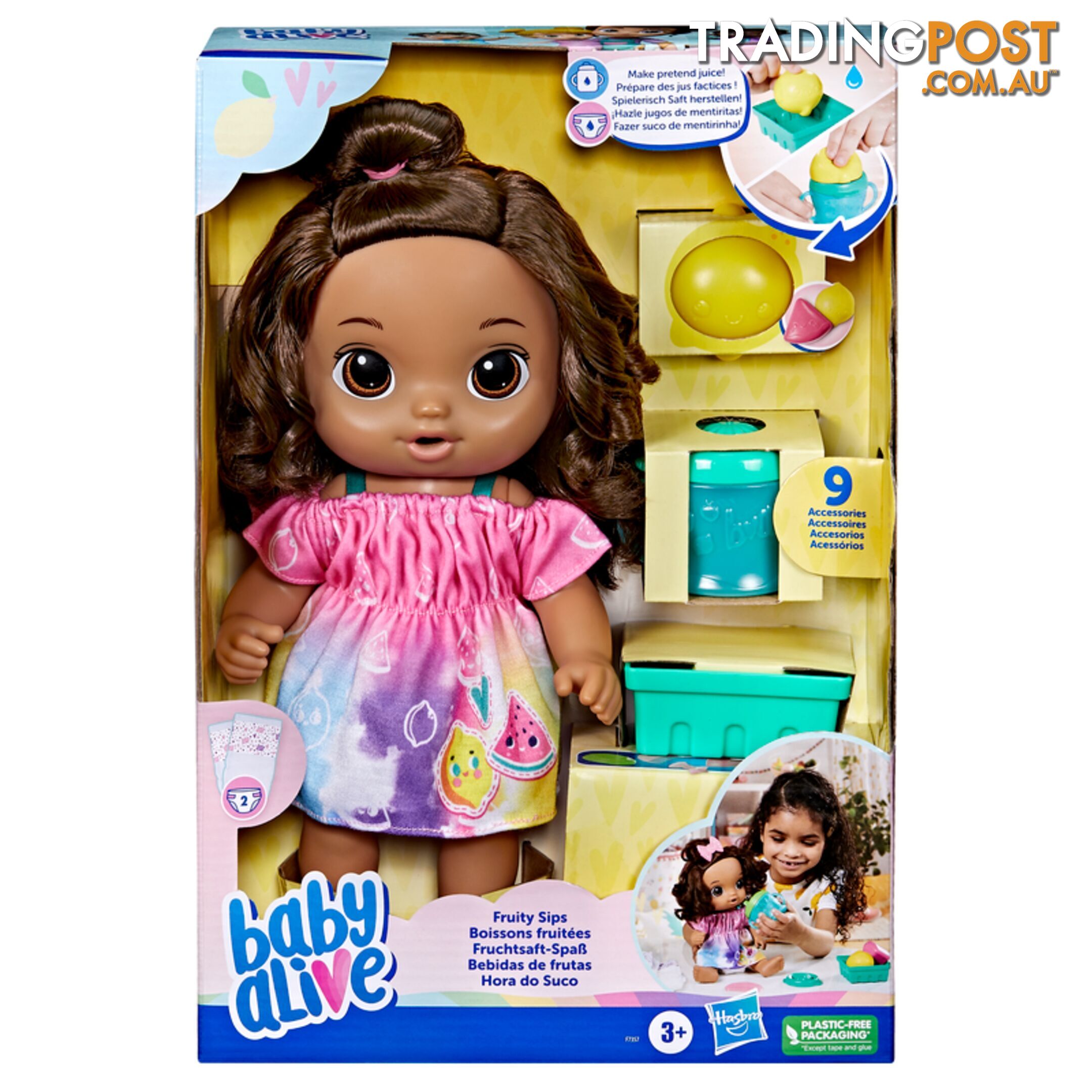 Baby Alive - Fruity Sips Baby Doll Brown Hair - Hbf73575xoo - 5010996100481