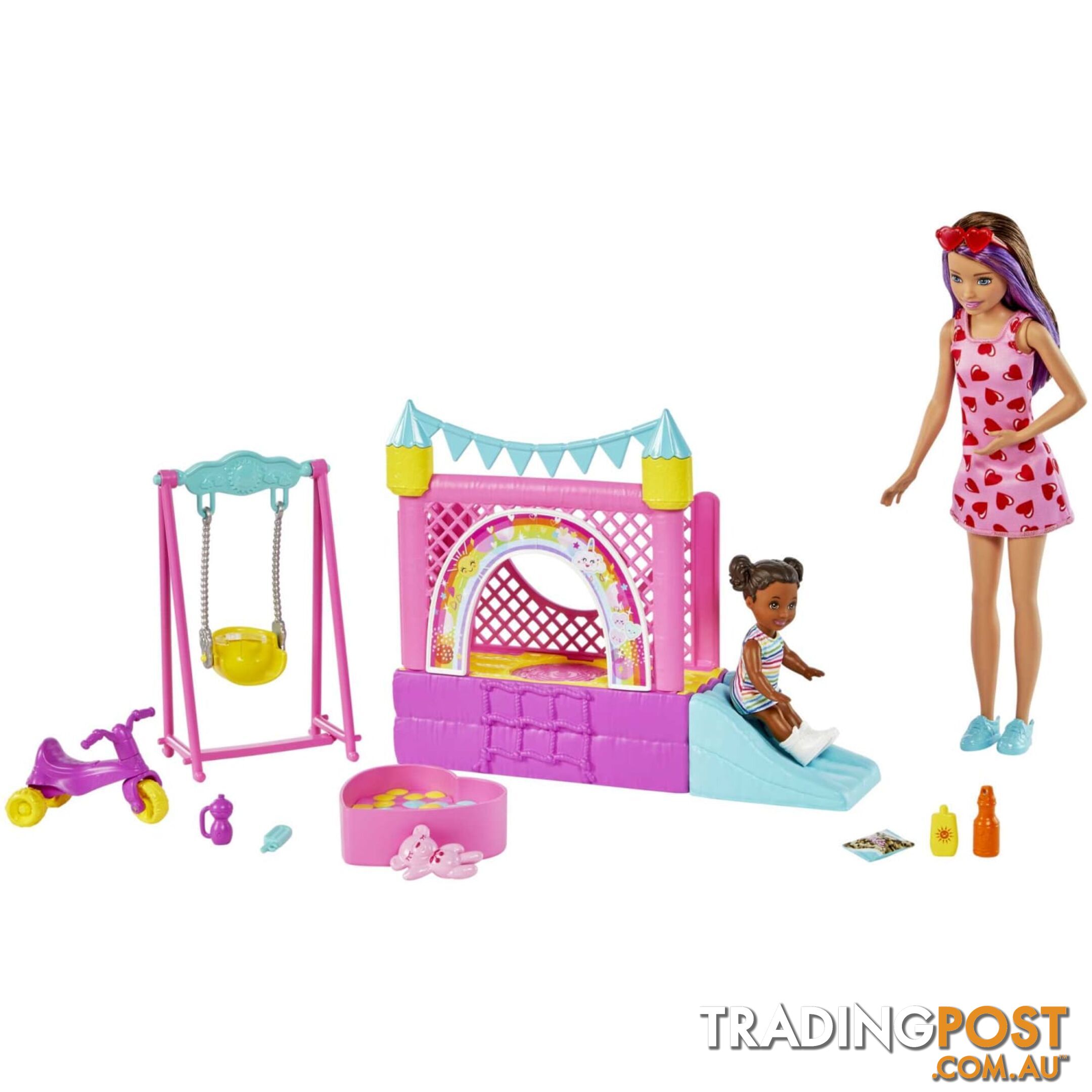 Barbie Skipper Babysitters Inc. Bounce House Playset With Dolls & Accessories - Mahhb67 - 194735062898