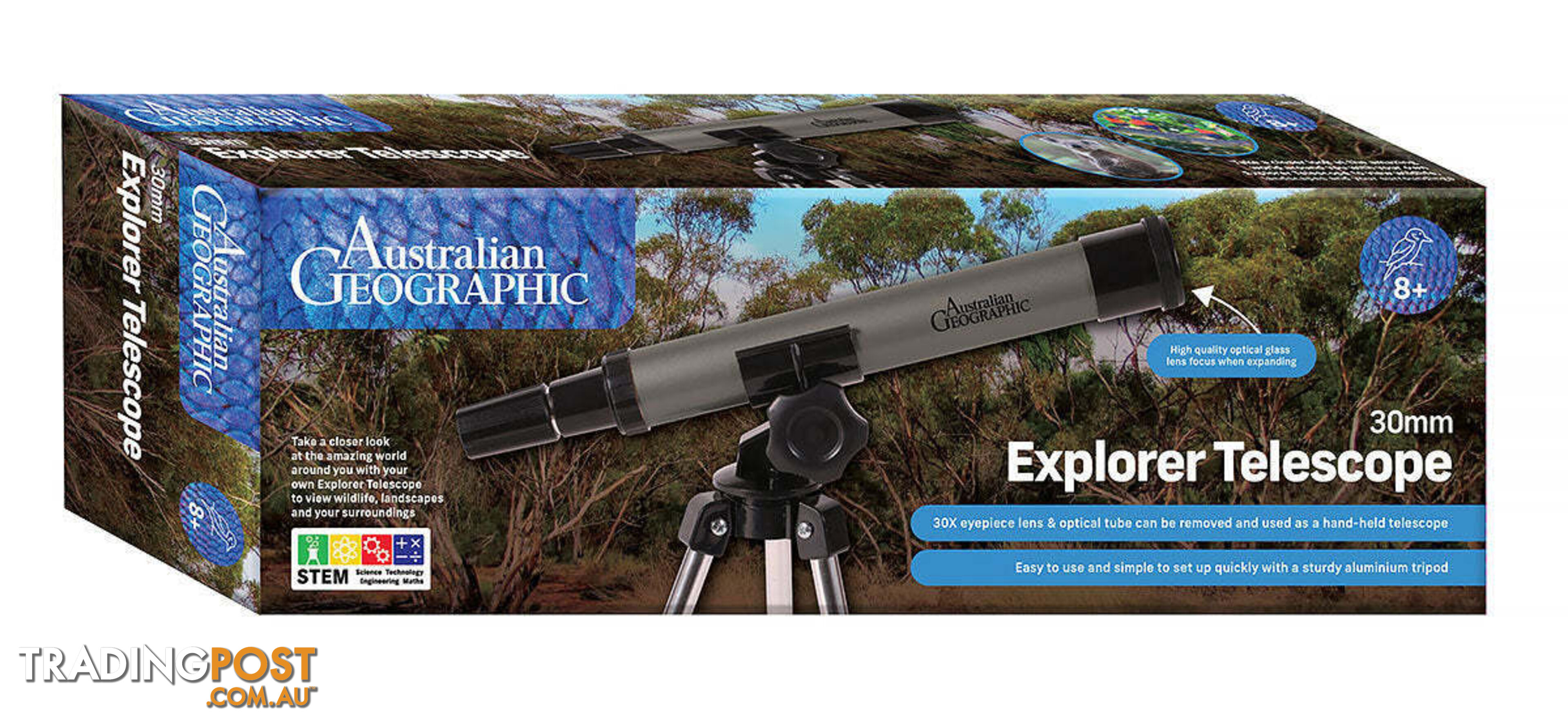 Australian Geographic - 30mm Explorer Telescope - Mdagdstm0030 - 9340816012127