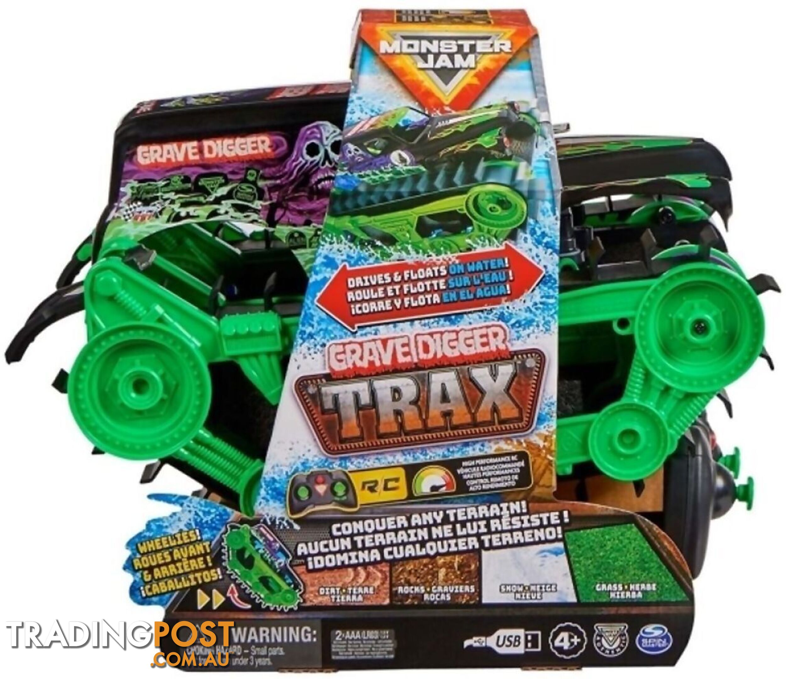 Monster Jam - 1:15 Scale Grave Digger Trax Radio Control - Si6067880 - 778988492697