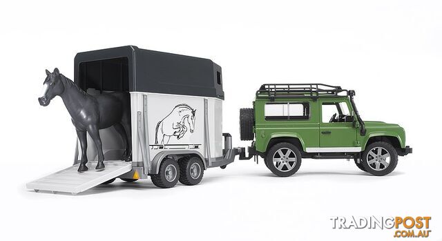 Bruder Land Rover Defender With Horse Trailer - Bruder Leisure Time 02592 - 4001702025922