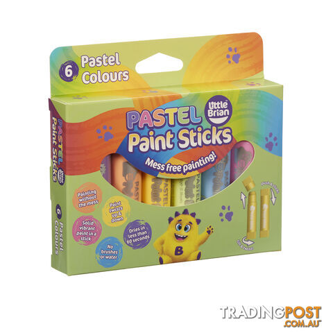 Little Brian - Paint Sticks Pastel 6 Pk - Mdltb102 - 5051170623013