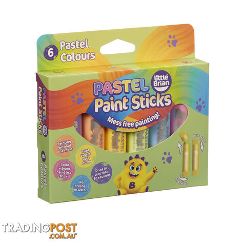 Little Brian - Paint Sticks Pastel 6 Pk - Mdltb102 - 5051170623013