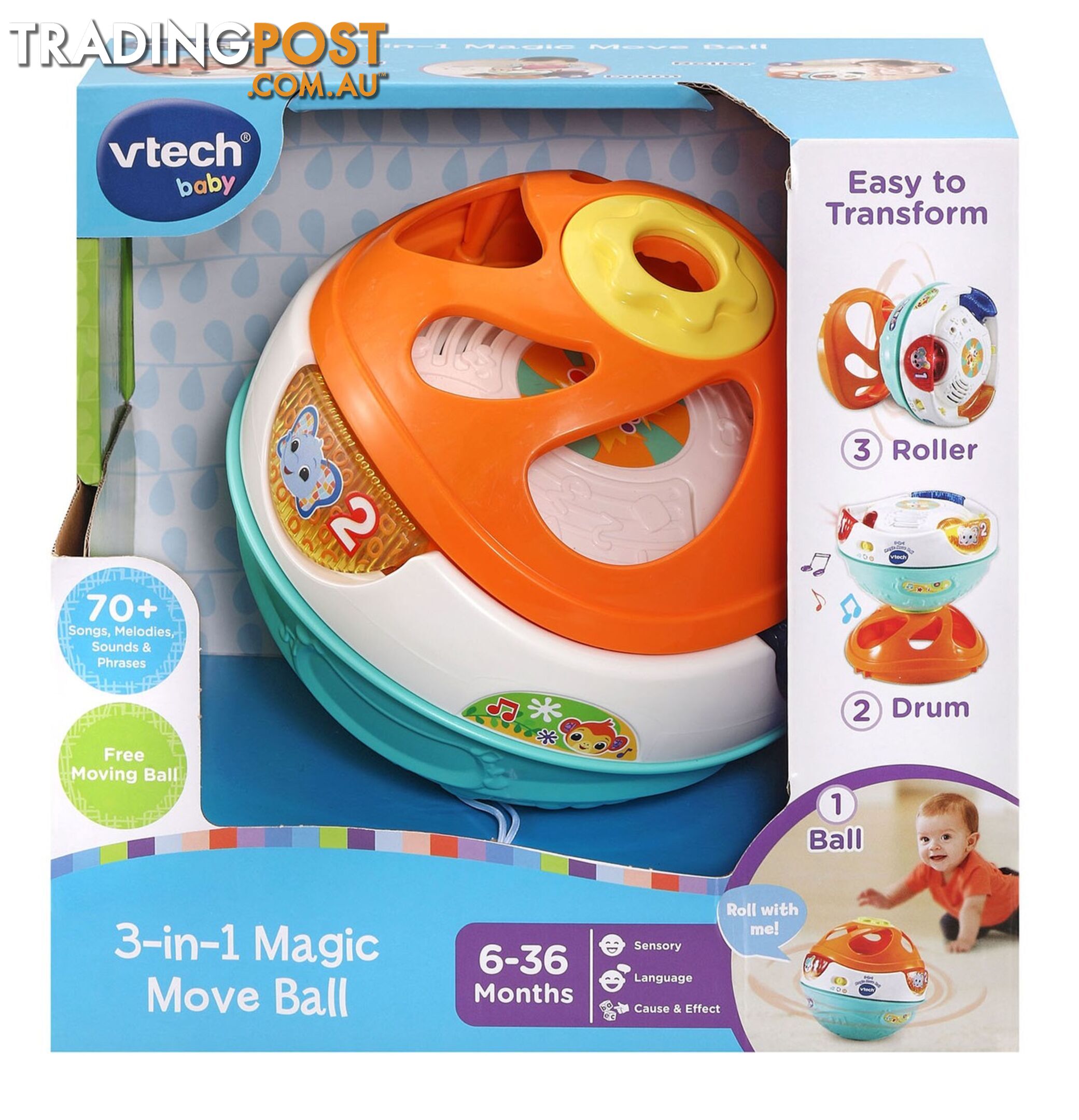 Vtech - 3in1 Motorised Magic Move Ball - Tn80509003004 - 3417765090035