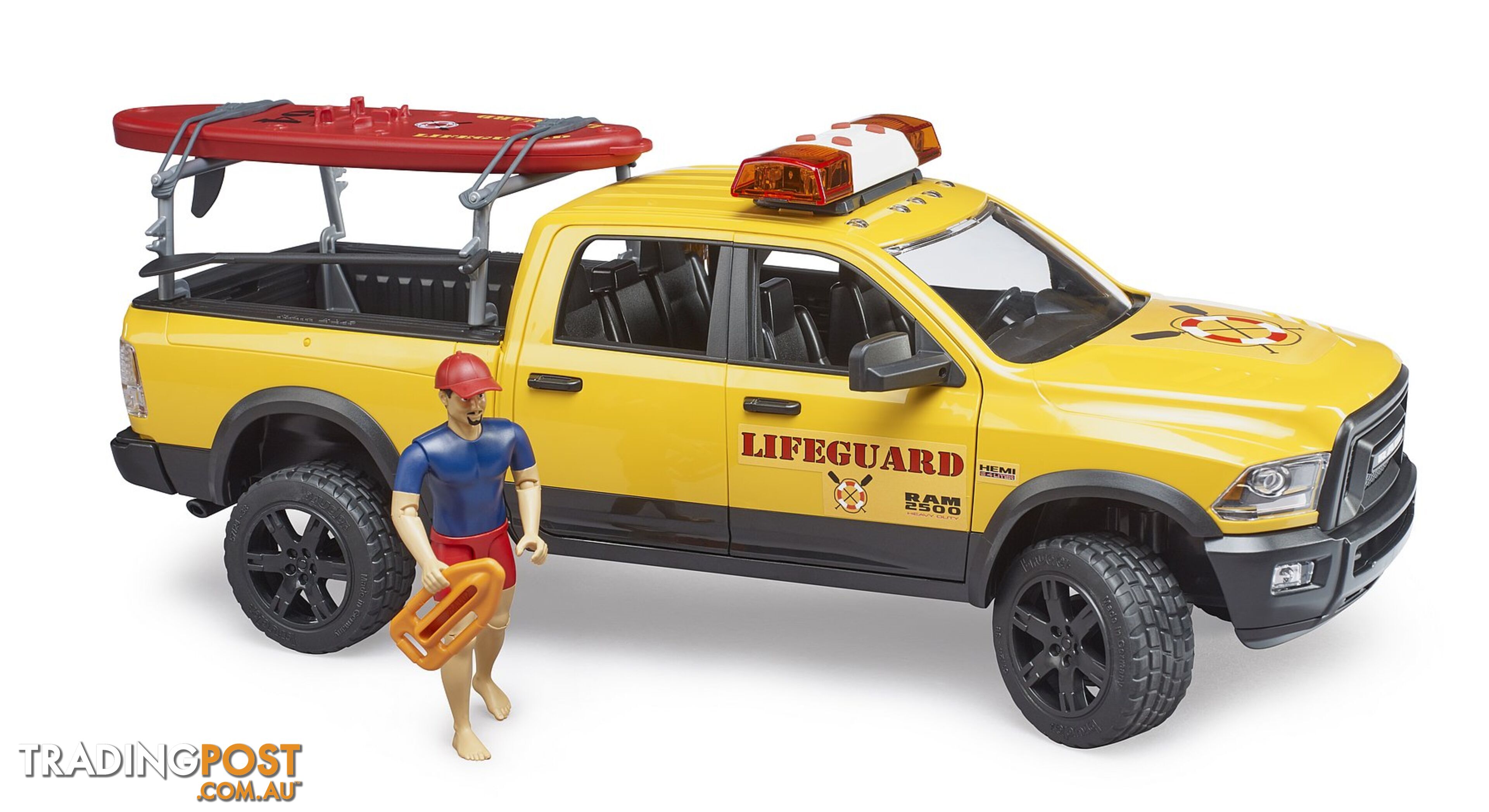 Bruder 1:16 Ram Power Wagon RAM 2500 With Lifeguard Figure Paddle Board - Zi24002506 - 4001702025069