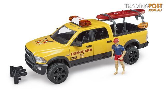 Bruder 1:16 Ram Power Wagon RAM 2500 With Lifeguard Figure Paddle Board - Zi24002506 - 4001702025069