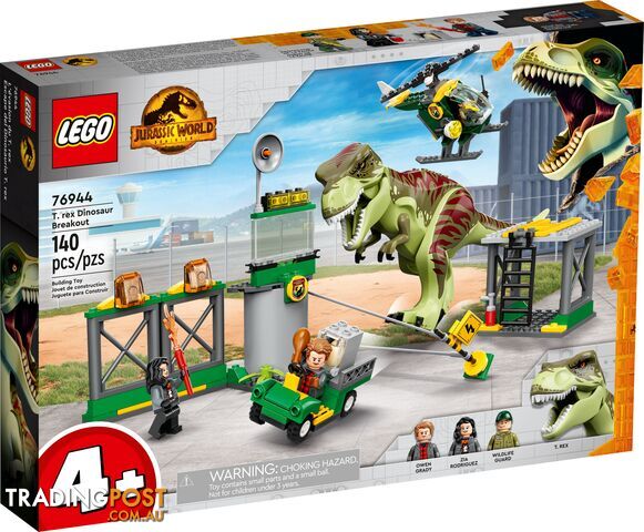 LEGO 76944 T. rex Dinosaur Breakout - Jurassic World 4+ - 5702016913439