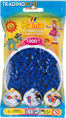 Hama - Beads 1000 Pieces Bag Blue - Gdhama - 20708 - 028178207083