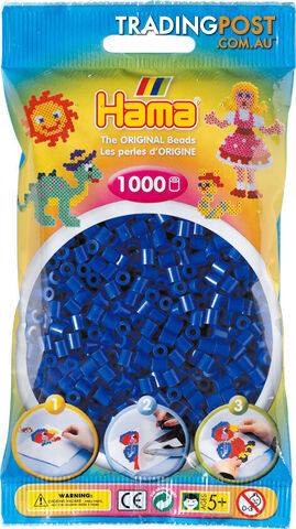 Hama - Beads 1000 Pieces Bag Blue - Gdhama - 20708 - 028178207083