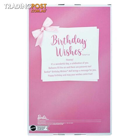 Barbie Birthday Wishes Doll - Mahjx01 - 194735097135