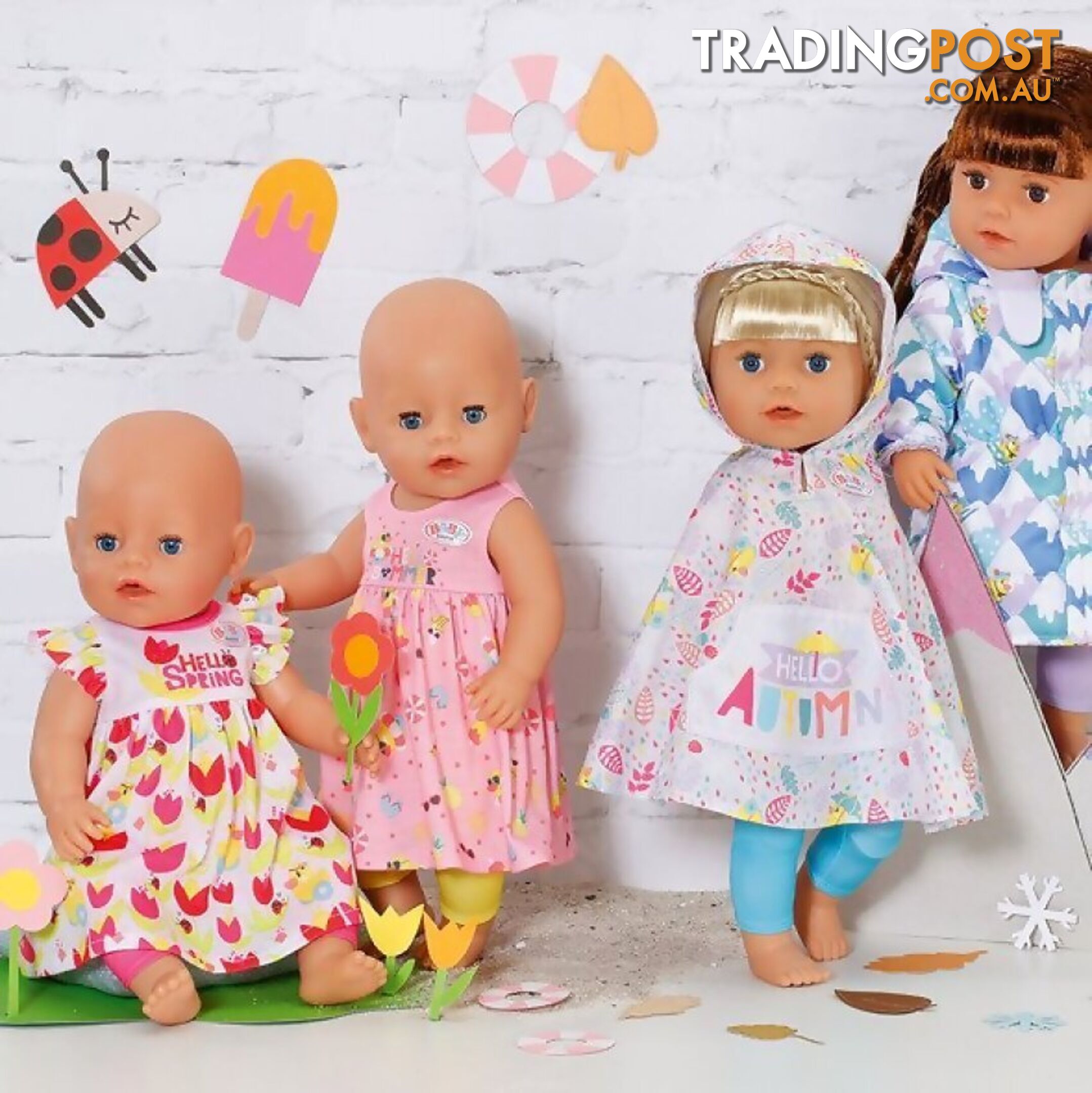 Baby Born - 4 Seasonal Outfit Set 43cm (dolls Not Included) - Bj829424 - 4001167829424