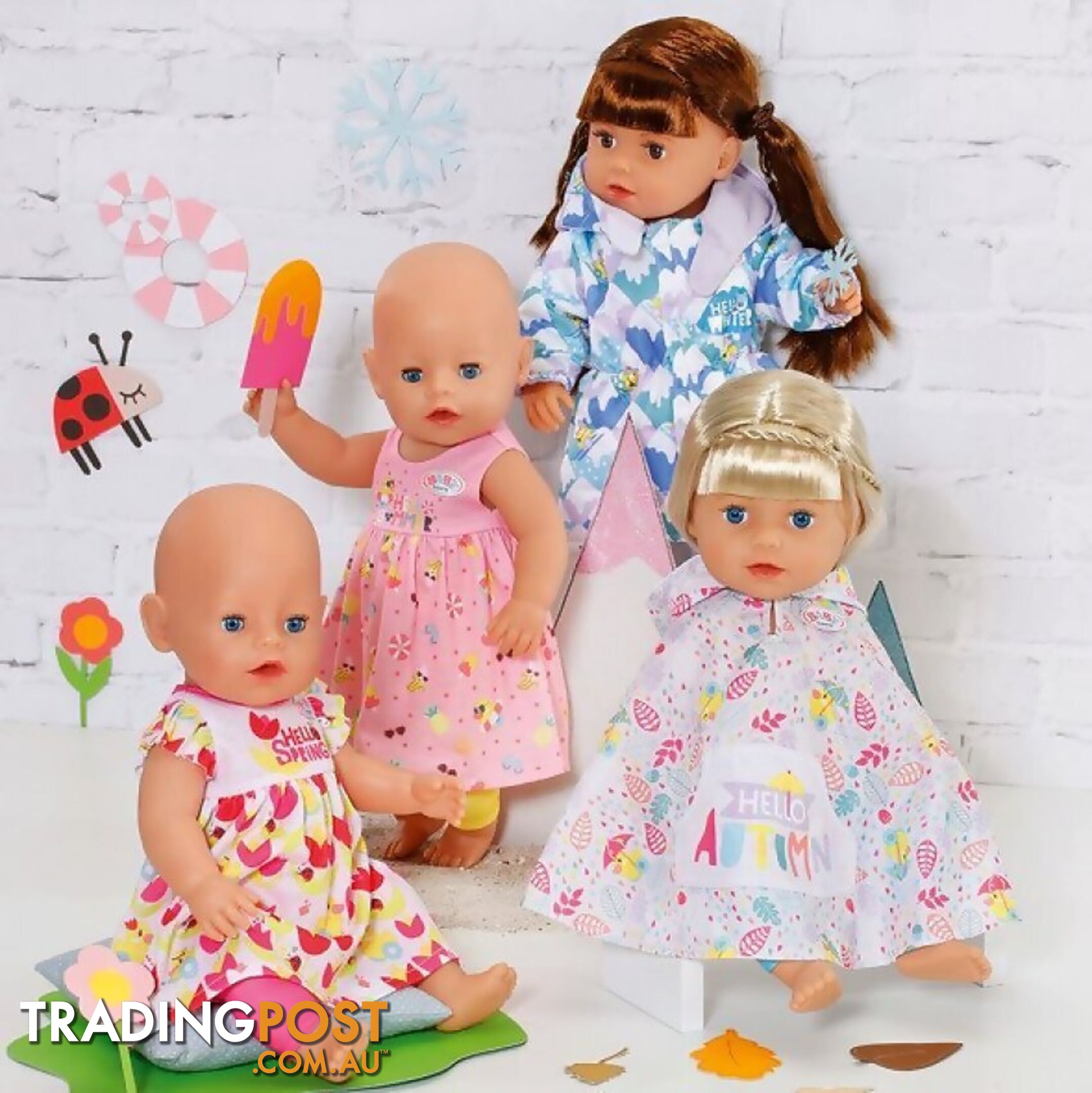 Baby Born - 4 Seasonal Outfit Set 43cm (dolls Not Included) - Bj829424 - 4001167829424