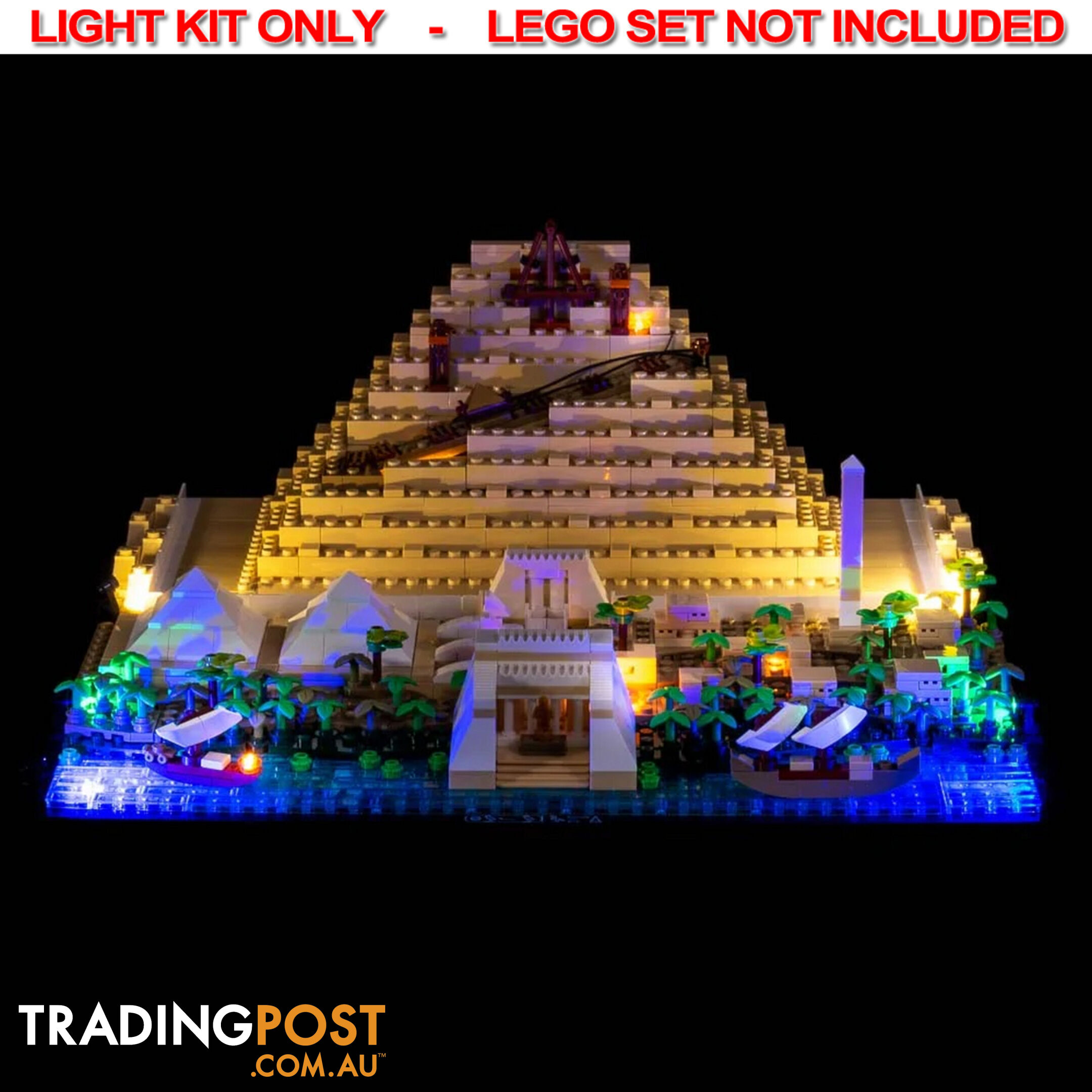 LIGHT KIT for LEGO Great Pyramid of Giza 21058 - Light My Bricks - 754523893204