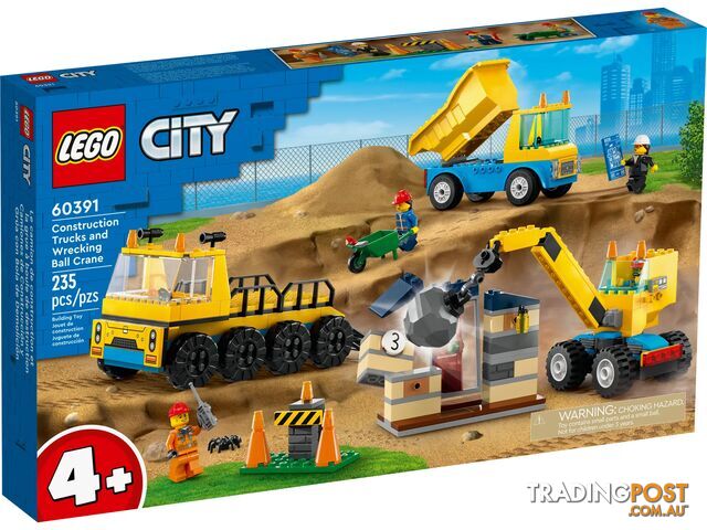 LEGO 60391 Construction Trucks and Wrecking Ball Crane - City 4+ - 5702017416465