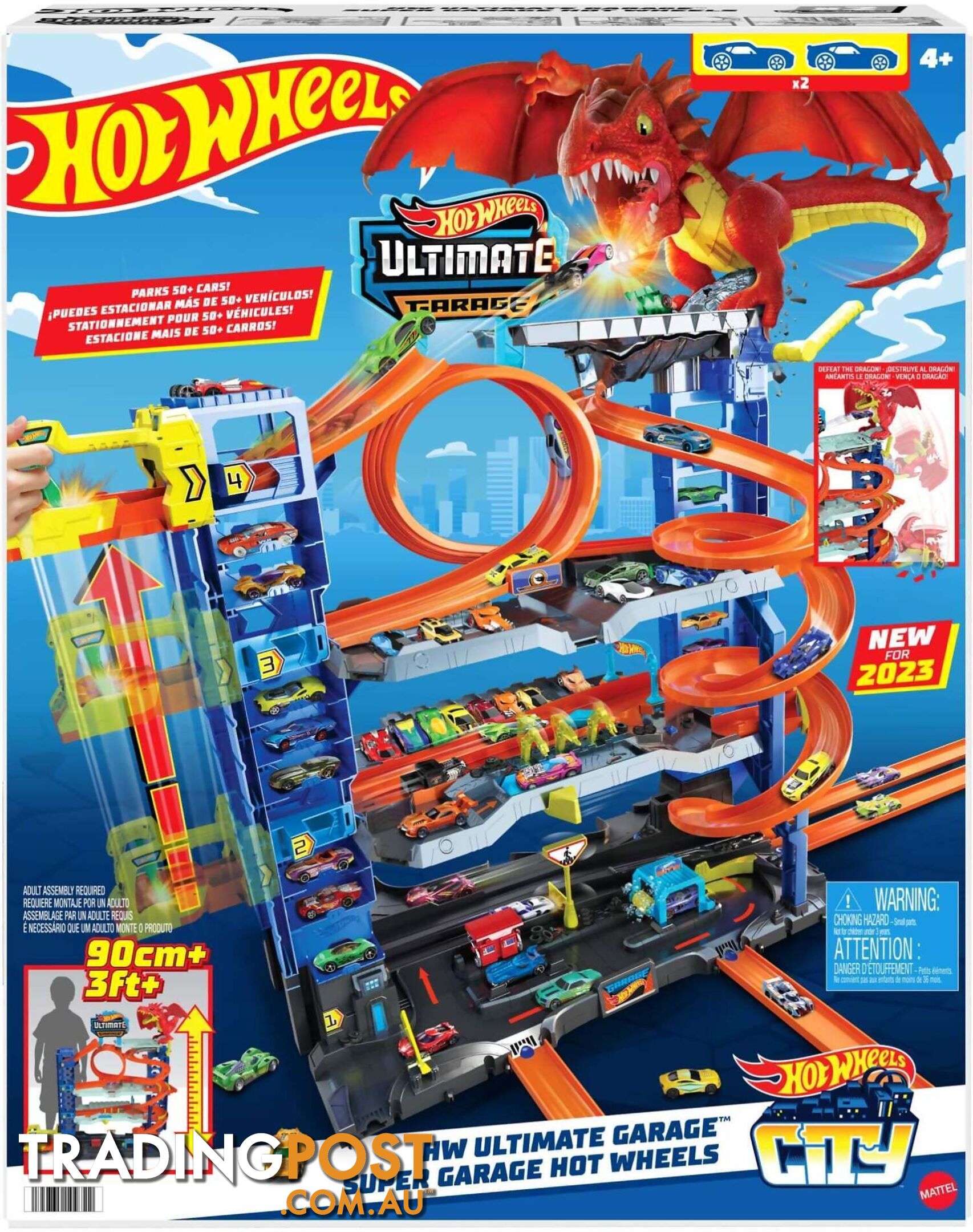 Hot Wheels - City Ultimate Garage Playset With 2 Die-cast Cars Toy Storage For 50+ Cars - Mattel - Mahkx48 - 194735109722