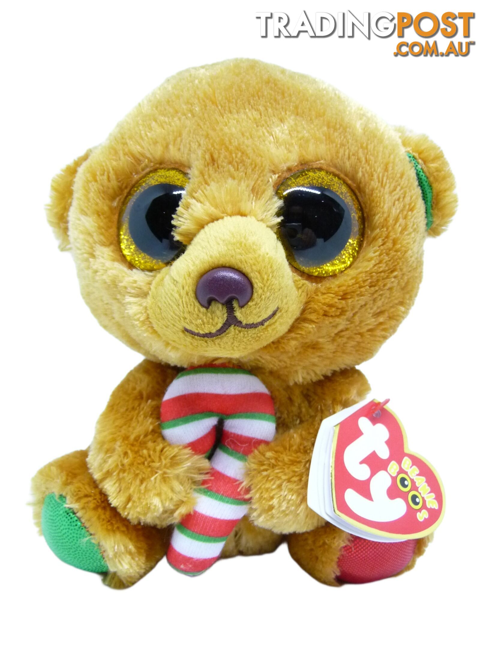 Ty - Beanie Boos - Bella The Xmas Bear With Candy Cane Small 15cm - Bg37240 - 008421372409