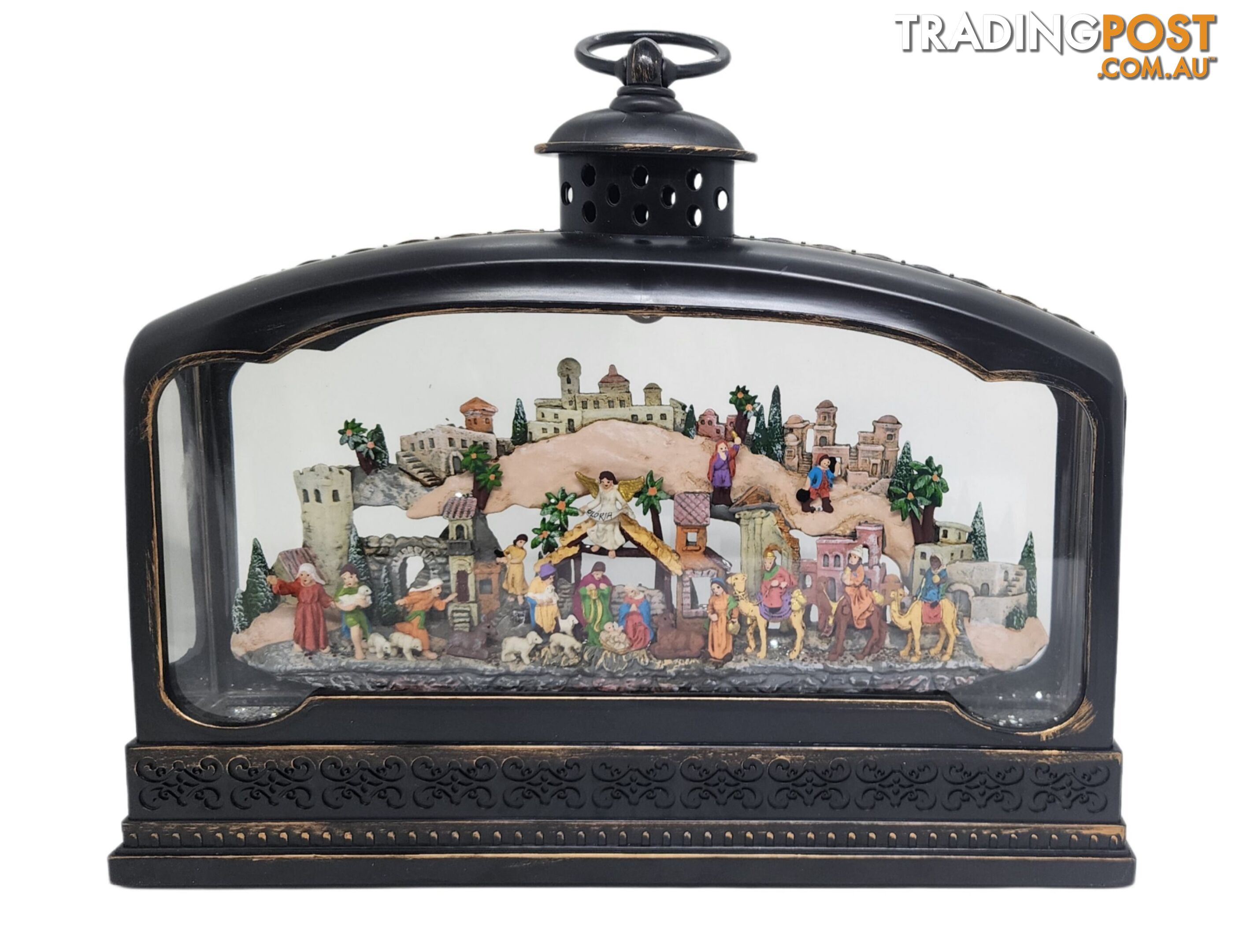 Cotton Candy - Xmas Extra Wide Brass Lantern Bethlehem Nativity Scene XL Lantern - Cczxac425 - 9353468016672