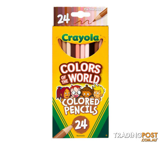 Crayola Colors Of The World Skin Tone Coloured Pencils 24 Pack - Bs684607 - 071662246075